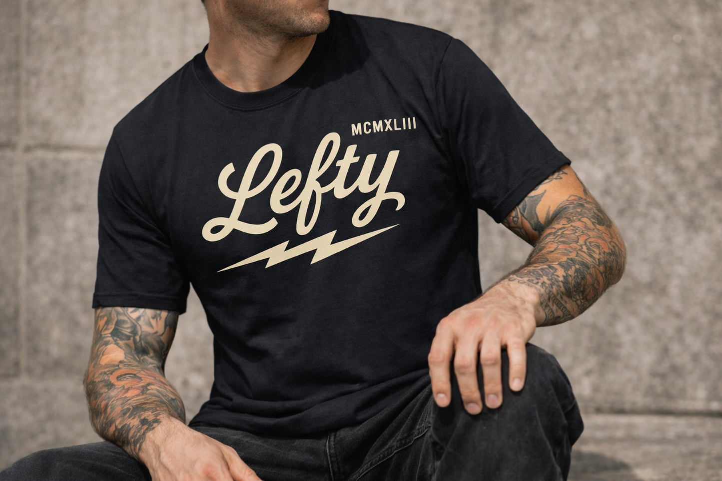 Lefty script tee